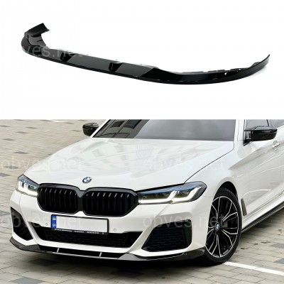 Юбка накладка переднего бампера M Perfomance BMW 5 series G30 G31 LCI 2020-2024 ABS пластик, черный глянец Юбка накладка переднего бампера M Perfomance BMW 5 series G30 G31 LCI 2020-2024 ABS пластик, черный глянец