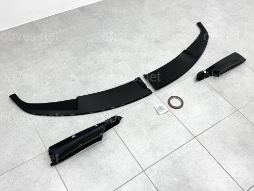 Юбка переднего бампера юбка M performance BMW 3 series F30 F31 2012-2018 абс пластик, черный глянец