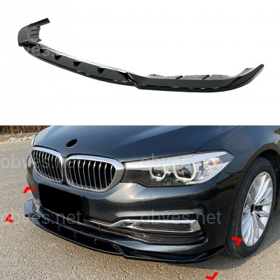 Юбка накладка переднего бампера BMW 5 series G30 G31 2016-2020 ABS пластик, черный глянец Юбка накладка переднего бампера BMW 5 series G30 G31 2016-2020 ABS пластик, черный глянец