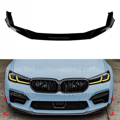 Юбка накладка переднего бампера M5 BMW 5 series G30 G31 M5 F90 LCI 2020-2023 ABS пластик, черный глянец Юбка накладка переднего бампера M5 BMW 5 series G30 G31 M5 F90 LCI 2020-2023 ABS пластик, черный глянец