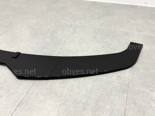 Юбка переднего бампера BMW 3 series F30 F31 2012-2018 абс пластик, черный глянец