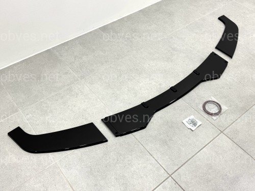 Юбка переднего бампера BMW 3 series F30 F31 2012-2018 абс пластик, черный глянец