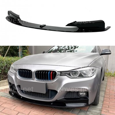 Юбка переднего бампера юбка M performance BMW 3 series F30 F31 2012-2018 абс пластик, черный глянец