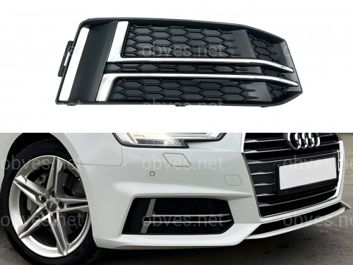 Накладка переднего бампера AUDI A4 B9 2015-2019 ПРАВАЯ СТОРОНА Накладка переднего бампера AUDI A4 B9 2015-2019 ПРАВАЯ СТОРОНА