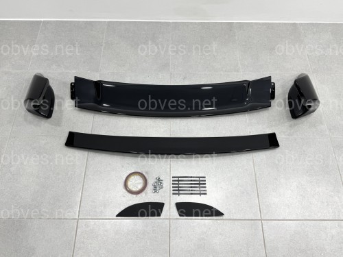 Спойлер высокий Mugen RR Honda Civic 4D 2007-2011 ABS пластик, цвет черный глянец
