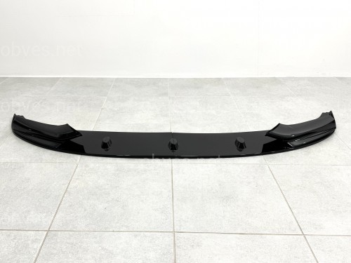 Юбка накладка переднего бампера M-Performance BMW 5 series F10 F11 2010-2016 ABS пластик, цвет черный глянец