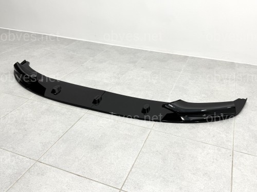 Юбка накладка переднего бампера M-Performance BMW 5 series F10 F11 2010-2016 ABS пластик, цвет черный глянец