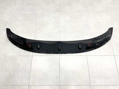 Юбка накладка переднего бампера M-Performance BMW 5 series F10 F11 2010-2016 ABS пластик, цвет черный глянец