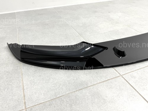 Юбка накладка переднего бампера M-Performance BMW 5 series F10 F11 2010-2016 ABS пластик, цвет черный глянец