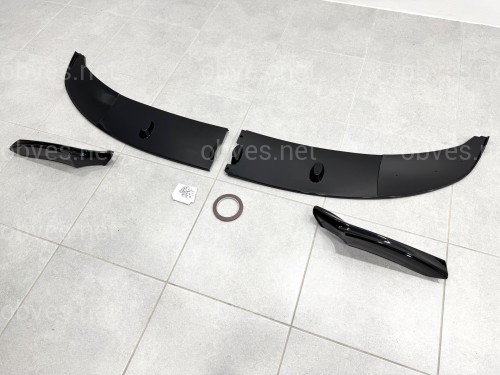 Юбка накладка переднего бампера M-Performance BMW 5 series F10 F11 2010-2016 ABS пластик, цвет черный глянец