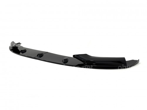 Юбка накладка переднего бампера M-Performance BMW 5 series F10 F11 2010-2016 ABS пластик, цвет черный глянец