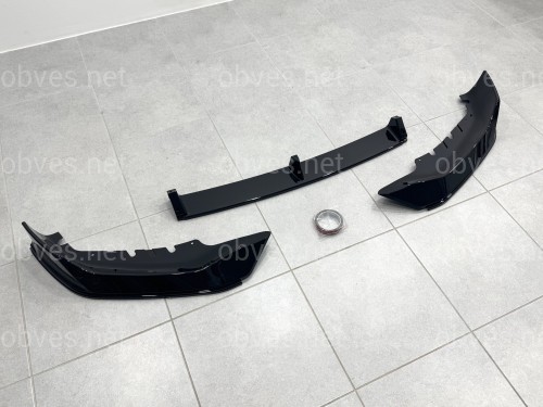 Накладка переднего бампера M-Performance стиль AC Schnitzer для BMW 5 series G30 31 2020-2023 ABS пластик, цвет черный глянец