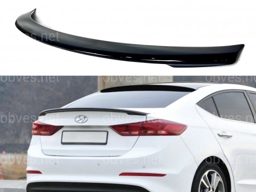 Спойлер лип багажника Hyundai Elantra AD 2016- ABS пластик, цвет черный глянец Спойлер лип багажника Hyundai Elantra AD 2016- ABS пластик, цвет черный глянец