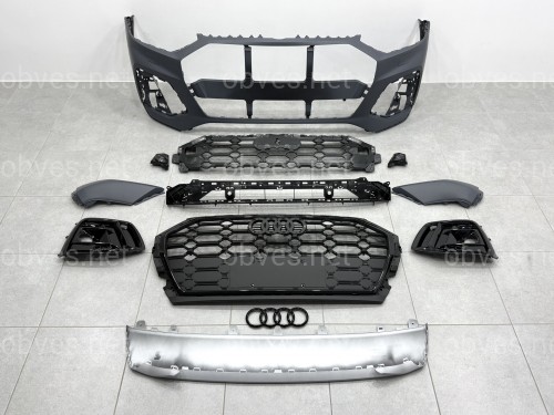 Бампер передний в сборе S-Line BLACK для Audi Q5 2021-2024 Бампер передний в сборе S-Line BLACK для Audi Q5 2021-2024