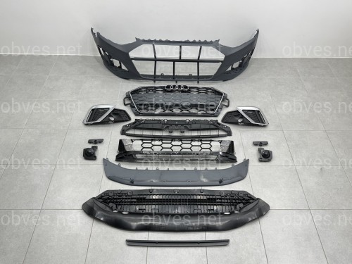 Бампер передний в сборе S-Line CHROME для Audi A4 B9 2020-2023 Бампер передний в сборе S-Line CHROME для Audi A4 B9 2020-2023