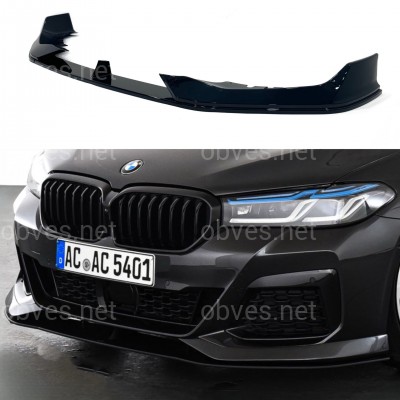 Накладка переднего бампера M-Performance стиль AC Schnitzer для BMW 5 series G30 31 2020-2023 ABS пластик, цвет черный глянец