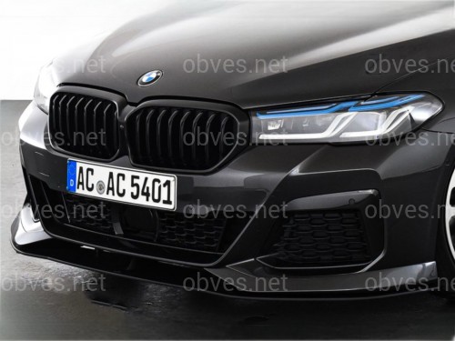 Накладка переднего бампера M-Performance стиль AC Schnitzer для BMW 5 series G30 31 2020-2023 ABS пластик, цвет черный глянец