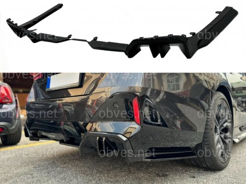 Обвес юбка заднего бампера M-Performance для BMW 5 series G60 G61 2024-, цвет черный глянец