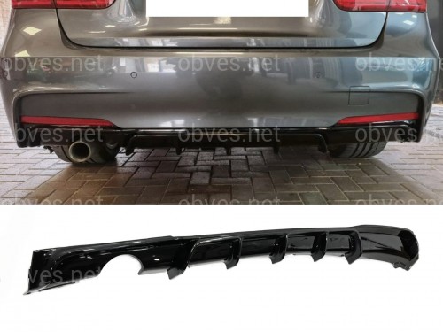 Диффузор накладка заднего бампера M-Performance BMW 3 series F30 2012-2018 под одну выхлопную трубу ГЛЯНЦЕВЫЙ 0---- Диффузор накладка заднего бампера M-Performance BMW 3 series F30 2012-2018 под одну выхлопную трубу ГЛЯНЦЕВЫЙ 0----