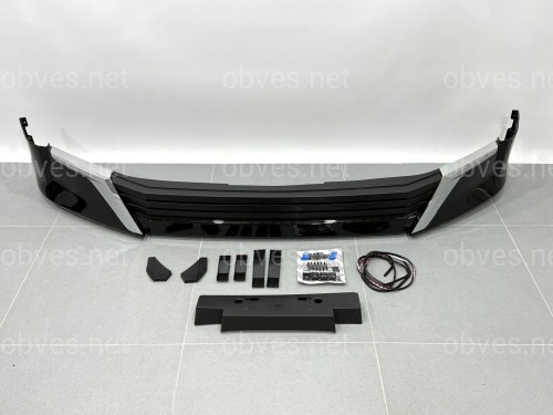 Обвес юбка переднего бампера Executive Lounge 2021+ для Toyota Land Cruiser 200 2016-2022, цвет черный