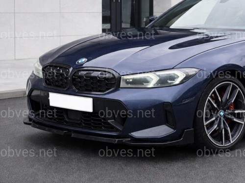 Юбка накладка переднего бампера M-Performance BMW 3 series G20 G21 LCI 2022+ ABS пластик, цвет черный глянец Юбка накладка переднего бампера M-Performance BMW 3 series G20 G21 LCI 2022+ ABS пластик, цвет черный глянец