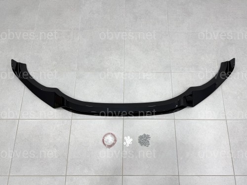 Юбка накладка переднего бампера M Performance BMW X3 G01 / X4 G02 2018-2021, ABS пластик цвет черный глянец