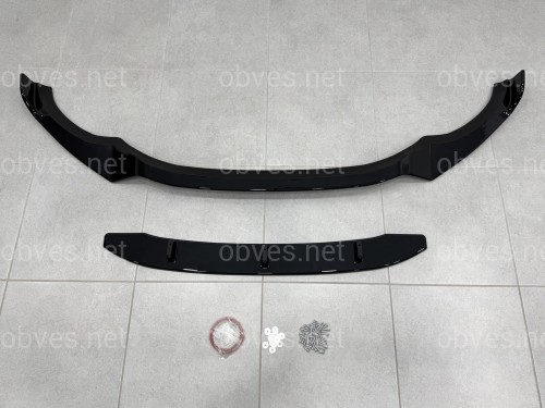 Юбка накладка переднего бампера M Performance BMW X3 G01 / X4 G02 2018-2021, ABS пластик цвет черный глянец