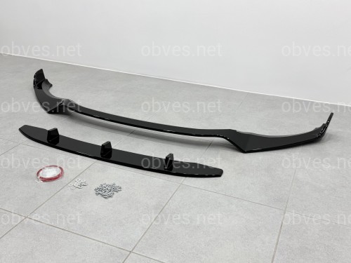 Юбка накладка переднего бампера M Performance BMW X3 G01 / X4 G02 2018-2021, ABS пластик цвет черный глянец