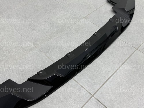 Юбка переднего бампера BMW 4 series G22 2020+ ABS пластик, черный глянец