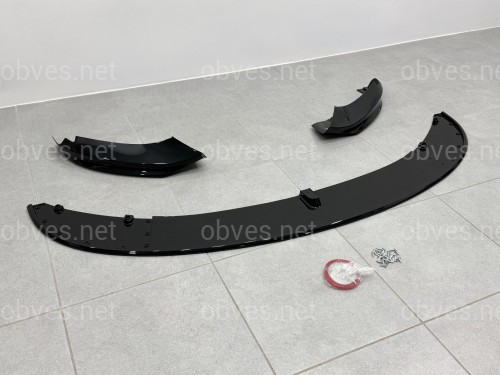 Юбка переднего бампера M Paket для BMW 4 series F32 F33 F36 2013-2020 ABS пластик, черный глянец