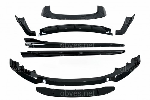Комплект обвеса Paradigma BMW X5 F15 2013-2018 (передняя юбка, лезвия под пороги, задний диффузор, спойлер), цвет черный глянец