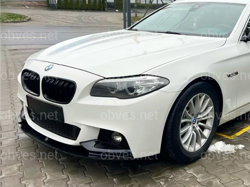 Накладка переднего бампера юбка M performance BMW 5 series F10 F11 2010-2016 абс пластик, черный глянец Накладка переднего бампера юбка M performance BMW 5 series F10 F11 2010-2016 абс пластик, черный глянец