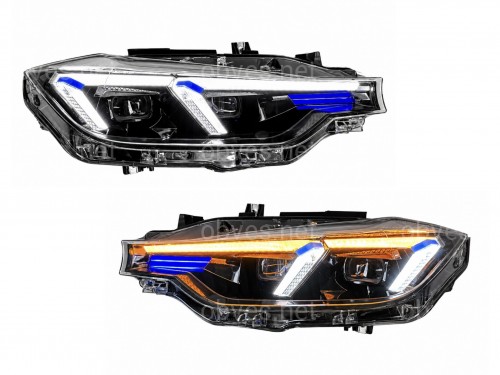 Фары FULL LED 2 линзы BMW 3 series F30 F31 2012-2018 2шт, ГАЛОГЕН В ЛЕД