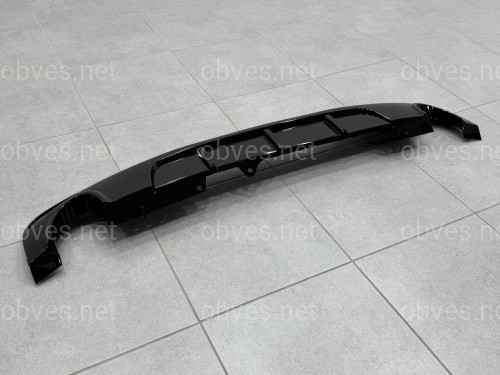 Диффузор накладка заднего бампера M-Performance BMW 5 series F10 2010-2016 под две одинарные выхлопные трубы 0---0, черный глянец