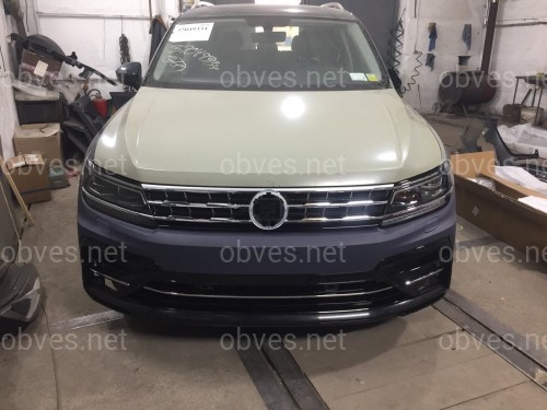 Передний бампер в сборе с арками R-Line Volkswagen Tiguan 2017-2021