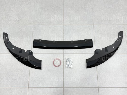 Юбка переднего бампера M-Performance BMW 4 series G22 2020+ ABS пластик, черный глянец