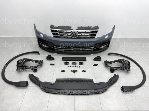 Передний бампер в сборе с арками R-Line Volkswagen Tiguan 2017-2021