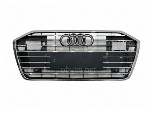 Решетка радиатора ПОД РАДАРЫ Audi A6 C8 2018+ темно-серая с хромом Решетка радиатора ПОД РАДАРЫ Audi A6 C8 2018+ темно-серая с хромом