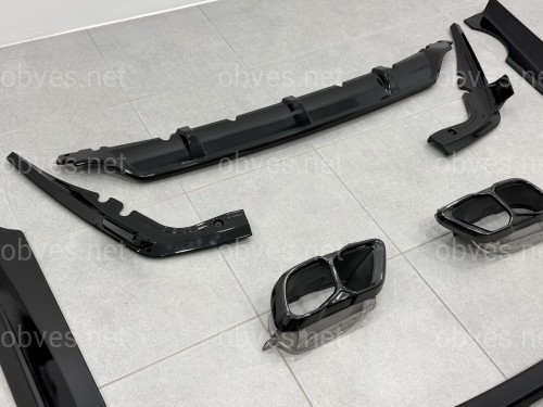 Комплект обвеса с насадками Paradigma LCI BMW X7 G07 2023+, черный глянец