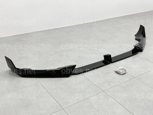 Юбка переднего бампера M paket LCI Paradigm Black Knight для BMW X6 G06 2023+, цвет черный глянец