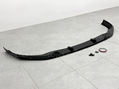 Накладка юбка переднего бампера M-Paket LCI для BMW 5 series G30 2020-2023, черный глянец