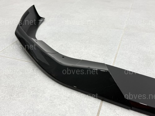 Накладка юбка переднего бампера M-Paket LCI для BMW 5 series G30 2020-2023, черный глянец