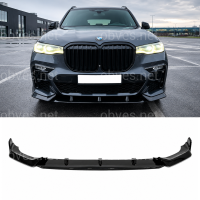 Накладка переднего бампера Paradigm BMW X7 G07 2019-2022, черный глянец