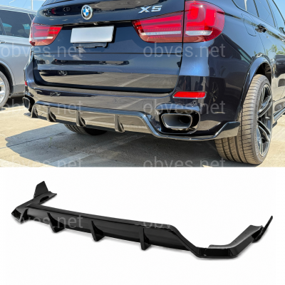 Диффузор накладка заднего бампера Paradigma M-Performance для BMW X5 F15 2013-2018, цвет черный глянец Диффузор накладка заднего бампера Paradigma M-Performance для BMW X5 F15 2013-2018, цвет черный глянец