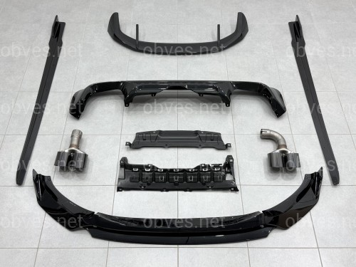 Комплект обвеса M-Performance (юбка, диффузор, лезвия, спойлер, трубы) для BMW X3 G01 2018-2021, цвет черный глянец Комплект обвеса M-Performance (юбка, диффузор, лезвия, спойлер, трубы) для BMW X3 G01 2018-2021, цвет черный глянец