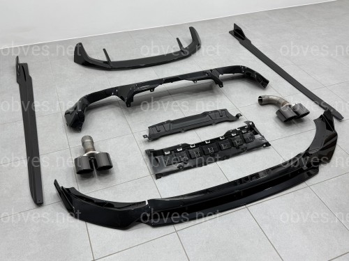 Комплект обвеса M-Performance (юбка, диффузор, лезвия, спойлер, трубы) для BMW X3 G01 2018-2021, цвет черный глянец Комплект обвеса M-Performance (юбка, диффузор, лезвия, спойлер, трубы) для BMW X3 G01 2018-2021, цвет черный глянец