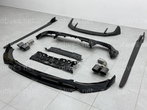 Комплект обвеса M-Performance (юбка, диффузор, лезвия, спойлер, трубы) для BMW X3 G01 2018-2021, цвет черный глянец Комплект обвеса M-Performance (юбка, диффузор, лезвия, спойлер, трубы) для BMW X3 G01 2018-2021, цвет черный глянец