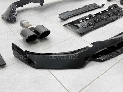 Комплект обвеса M-Performance (юбка, диффузор, лезвия, спойлер, трубы) для BMW X3 G01 2018-2021, цвет черный глянец Комплект обвеса M-Performance (юбка, диффузор, лезвия, спойлер, трубы) для BMW X3 G01 2018-2021, цвет черный глянец