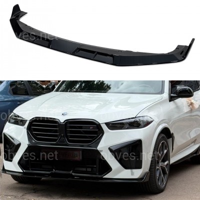 Юбка накладка переднего бампера BMW X5M G05 F95 2023+ ABS пластик, черный глянец Юбка накладка переднего бампера BMW X5M G05 F95 2023+ ABS пластик, черный глянец