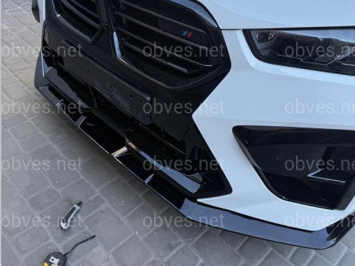 Юбка накладка переднего бампера BMW X5M G05 F95 2023+ ABS пластик, черный глянец Юбка накладка переднего бампера BMW X5M G05 F95 2023+ ABS пластик, черный глянец